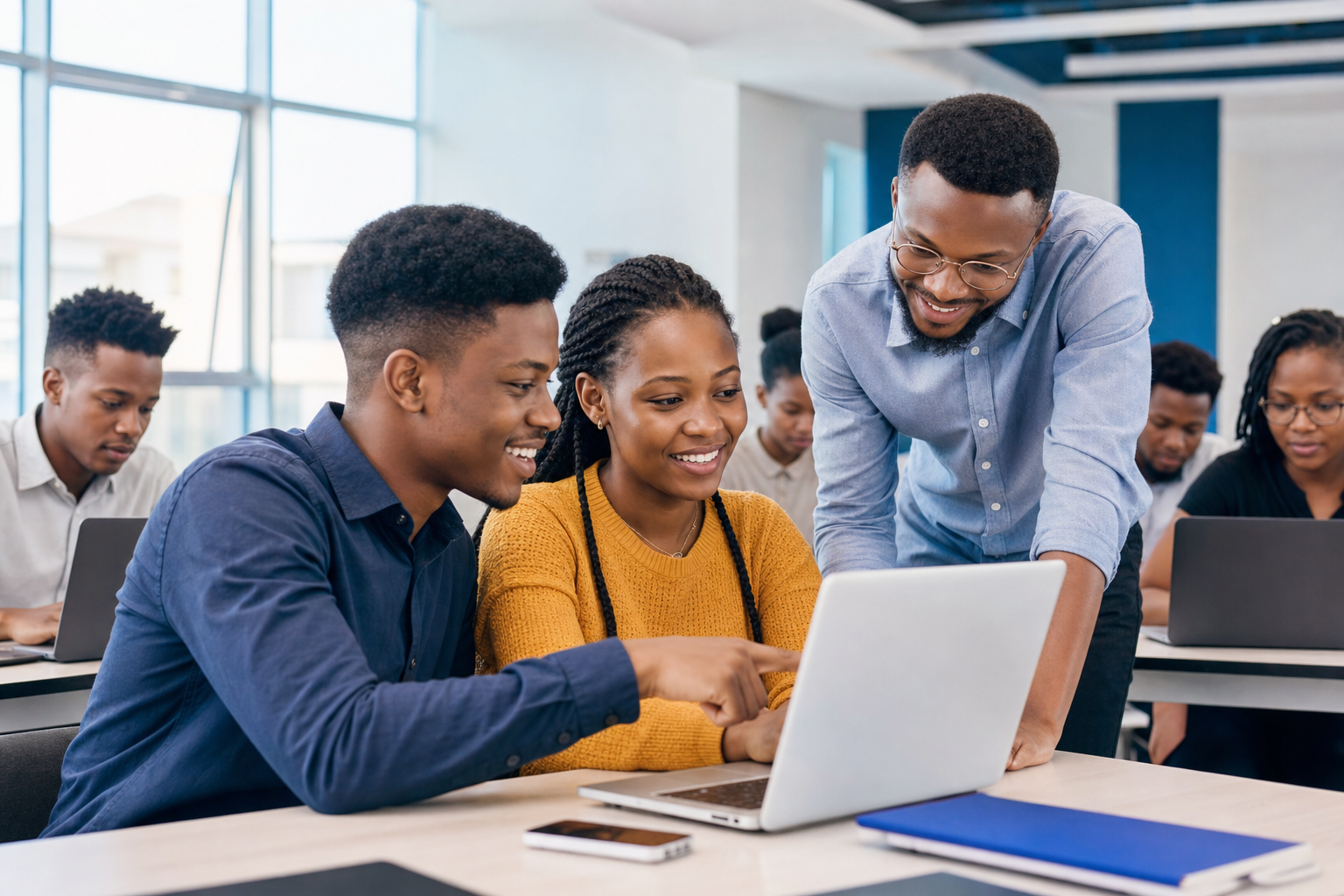 Students learning together at Success Innovation Hub